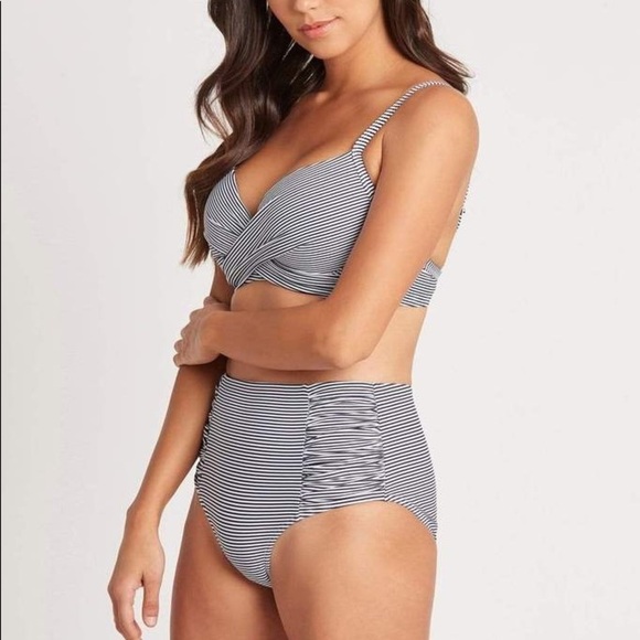 Sea Level Swim Australia NWT Positano Stripe High Waist Gathered Side Pant Size4 - Picture 4 of 16